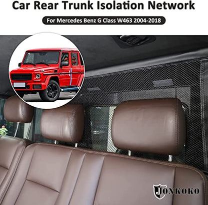 Pet Net Vehicle Safety Mesh Dog Barrier for Mercedes Benz G Class W463 2004-2018, Black Polyester, Plastic Buckle & Hook Fasteners, Car Compatible