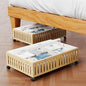 Bamboo Under Bed Storage Containers with Wheels, 40L UnderBed Drawers with Dust Bag, Breathable Under Bed Shoe Storage, Rolling UnderBed Clothes Storage, 2Pack - size: 24.02"L ×16.54"W, style: 2Pack