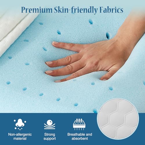 DUMOS Memory Foam Pillows for Sleeping 2 Pack, Bed Pillows for Adults with Washable Cover and Breathable Mesh, Gel Cooling Pillow for Back and Side Sleeper Support, White - size: 2P