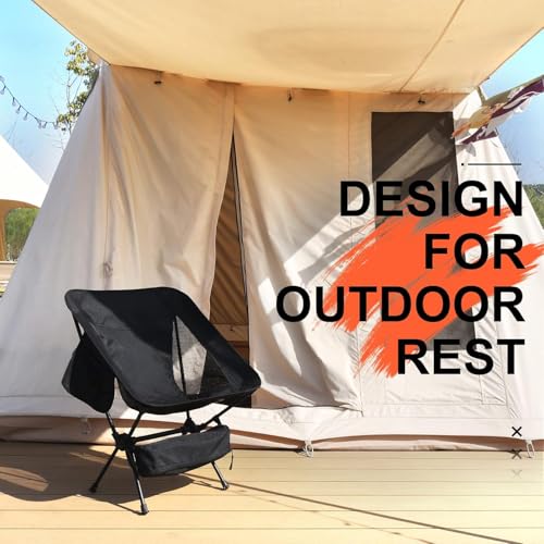 NewDoar Camping Chairs 1Pack, Collapsible Portable Compact Chair, with Carrying Bag Lightweight Small Folding Chair, for Hiking & Beach & Fishing Lawn Concert - color: Black 1pack