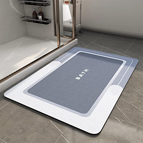 MontVoo-Bath Mat-Bath Rug Non Slip Super Absorbent Stain Resistant Quick Dry Thin Bathroom Rug-Bath Mats for Bathroom Floor Bathtub Vanity-Bathmat Bath Rug Easy Care 17"x27" Blue - color: Blue, size: 17"x27"(rectangular)