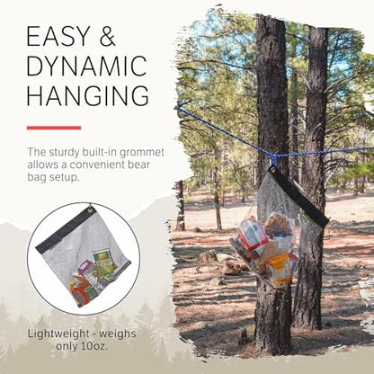 RATSACK The Ultralight Camping Bundle- Rodent Proof Dry Bag for Backpacking - Bear Bag Food Storage for Camping with Coghlans Odor Proof & Waterproof Bag, Survival Utility Rope and Carabiner (Large) - size: Large