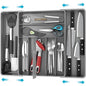 Simple Houseware Expandable Kitchen Drawer Flatware Organizer, Gray – Adjustable Cutlery Tray with 9 Compartments for Utensils and Silverware - color: Gray