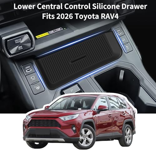 Silicone Drawer Style Central Console Storage Box for Toyota RAV4 2026 XSE SE Limited, Center Console Organizer Tray for RAV4 Interior Accessories - size: RAV4-Center Lower Wireless Tray-26