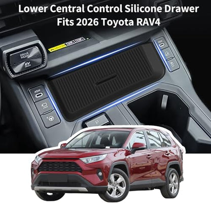 Silicone Drawer Style Central Console Storage Box for Toyota RAV4 2026 XSE SE Limited, Center Console Organizer Tray for RAV4 Interior Accessories - size: RAV4-Center Lower Wireless Tray-26