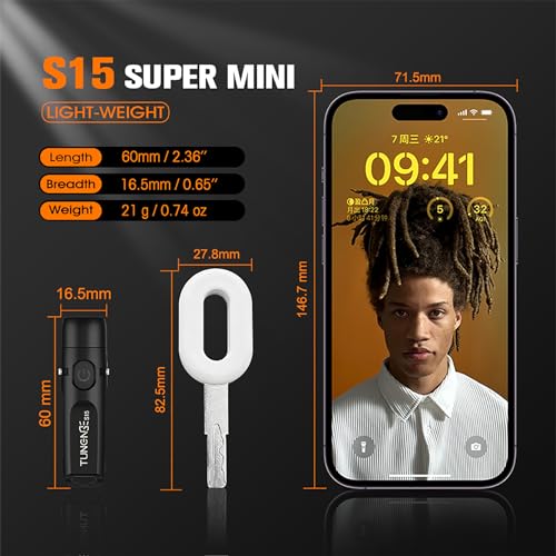 S15 Rechargeable Keychain Flashlight 2PCS, 650 Lumens Super Bright EDC Mini LED Flash Light, Portable Pocket Light for Emergencies, Hiking, Outdoor, Daily Use - color: Black-2PCS