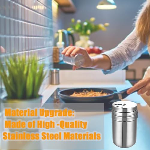 Camping Spice Kit, Salt and Pepper Shakers with Travel Bag, 6 Pc | Stainless Steel Containers with Pour Lids and Labels Organize Sugar, Herbs and Seasonings for Hiking, BBQ, RVing and Picnics - color: Orange