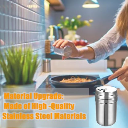 Camping Spice Kit, Salt and Pepper Shakers with Travel Bag, 6 Pc | Stainless Steel Containers with Pour Lids and Labels Organize Sugar, Herbs and Seasonings for Hiking, BBQ, RVing and Picnics - color: Orange