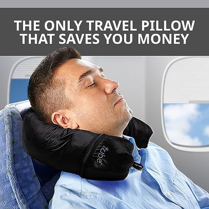 TUBE Travel Neck Pillow Stuffed with Clothes - Extra Carry On Storage for Flights - Avoid Baggage Fees - Splashproof Neck Pillow for Airplane Travel | Stuffable Travel Pillow for Women & Men