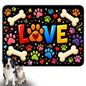 Nuxovilar Pet Food Mat Dog Supplies Vibrant Love-Themed Polyester (23.62×17.71 inches) Bowl Water Spill Pad Feeding Gear for Kitchen, Pet Station, Dining Area - color: TT17786