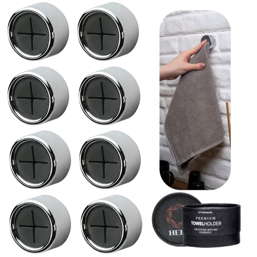 HEFA Towel Hooks, Towel Holder, Dish Towel Holder, Kitchen Organization, Kitchen Towel Hook, Kitchen Towel Holder, Hand Towel Holder, Kitchen Gadgets 8 Pack Eco, Chrome - color: Chrome, size: 8 Pack