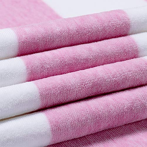 HENBAY Cotton Oversized Beach Towel - Large 70 x 35 Inch Pool Towel, Rose Red Striped Quick Dry Swimming Cabana Towel - color: Rose