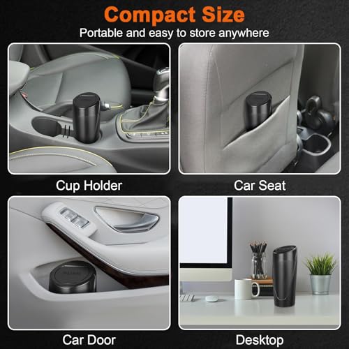 Car Trash Can, 2 Packs Mini Car Garbage Can Cup Holder with Lid | Leakproof Car Trash Bin with 60 Trash Bags, Vehicle Front Back Seat Organizers and Storage for Car, Home, Office, Black - color: Black