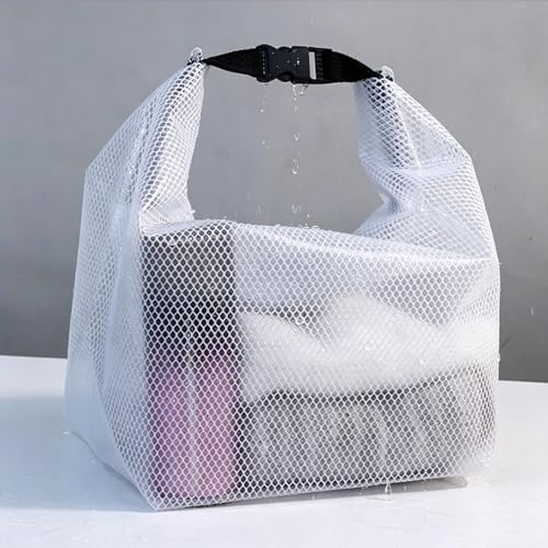 1pcs Waterproof Storage Bag Swimming Bathroom, Large Capacity Drawstring, Men's and Women's Outdoor Toiletries Bag (White 33.5 * 15.5 * 27.5cm) - color: White 33.5*15.5*27.5cm
