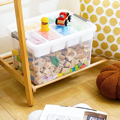 Citylife 32 QT Plastic Storage Box with Removable Tray Craft Organizers and Storage Clear Storage Container for Organizing Bead, Tool, Sewing, Playdoh - size: 32 Qt- 1 Pack