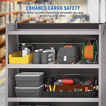 AA Products P-SH-Divider-A Shelf Divider Shelf Accessories Designed for 13" Depth Van Shelving Storage, Set of 3 - Grey - size: 13"D - Basic Version