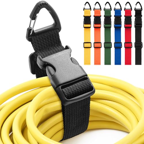 6 Pack 17 Inch Adjustable Extension Cord Holder Organizer with Triangle Clips for Garage Organization and Storage Heavy Duty Extension Cord Hanger for Men Workshop (Multicolor) - color: Multicolor
