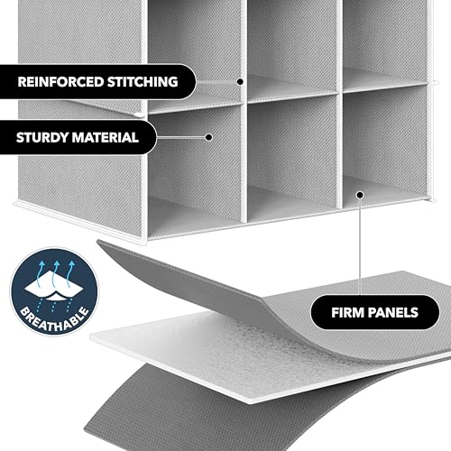Simple Houseware 24 Section Shelves Hanging Shoes Organizer Holder for Closet, Gray - color: Grey
