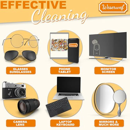 WESERWEF Design Microfiber Glasses Cleaning Cloth – Premium Cleaning Cloth for Eyeglasses, Screens, Tablets, Cameras & Lenses, 12" x 12", Ultra-Soft & Scratch-Free (Funny Dogs) - color: funny dogs