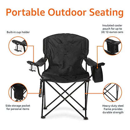 Amazon Basics Camping Chair - style: X Large, Padded, Black