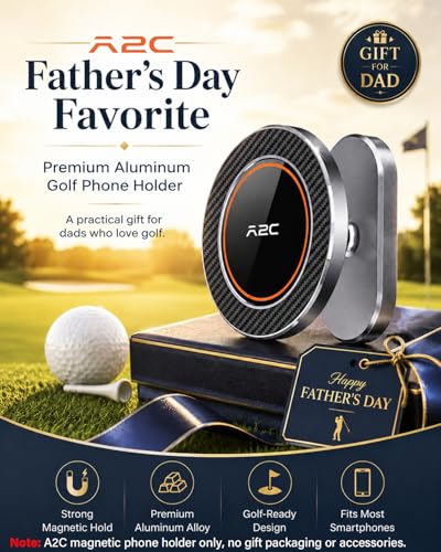 A2C Alloy Magnetic Golf Cart Phone Holder for MagSafe iPhone, Unique Fathers Day Golf Gifts for Men Dad Him Husband Ladies Her Golfers, Golf Accessories Essentials Gadgets Fits EZGO, Club Car, Yamaha - color: 1x Iron Gray