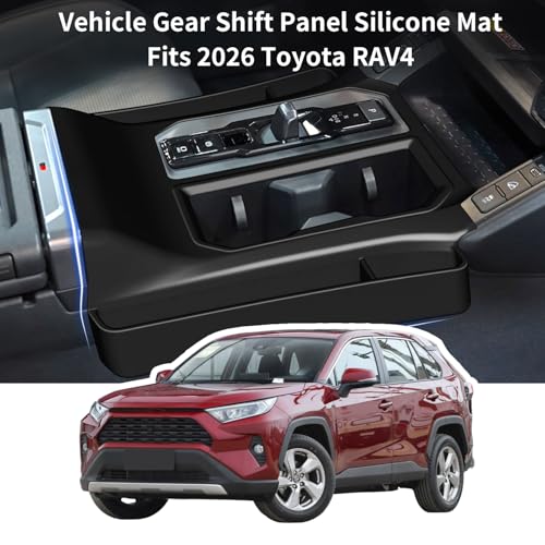 Central Control Silicone Gear Shift Panel Trim Cover Fits for RAV4 2026 Gear Shift Control Anti-Scratch Panel Protective Cover for RAV4 Accessories - size: RAV4-Center Cover Organizer-26