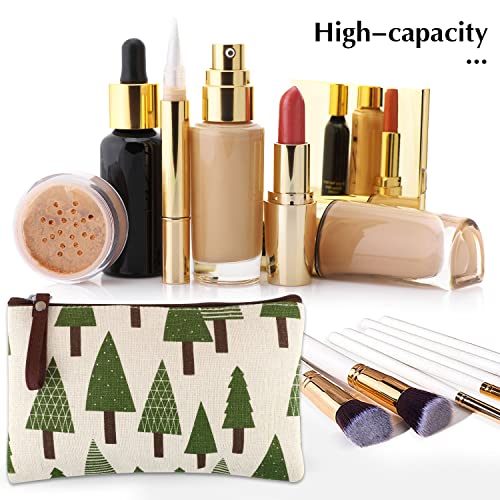 8 Pcs Canvas Cosmetic Bag, Multi-function Travel Makeup Bag Cosmetic Pouch with Zipper Travel Toiletry Bag Small Makeup Pouch Christmas Gifts Stocking Stuffers for Women - style: E