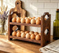 Wooden Egg Holder for Countertop,Holds 36 Eggs,2-Tier Farmhouse Egg Organizer for Fresh Eggs,Stackable Egg Storage Rack for Kitchen