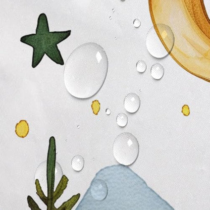 Happy Camper Small Stall RV Shower Curtain Rustic Tree Mountain Adventure Tent Camping Bathroom Curtains Travel Trailer Bathroom Accessories Set with Hooks 48 x 72 Inches - color: Blue, size: 48"W x 72"L (Pack of 1)