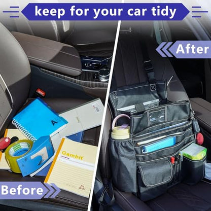 LIWSHWZ Seat Organizer Front Seat,Patrol Bag Law Enforcement with Large Storage,Universal Fit for Front & Back Seats,Dedicated Tablet and 17 Inch Laptop Storage,for Truck Office, Police,Black - size: 17.72" L x 13.78" W x 5.9" H