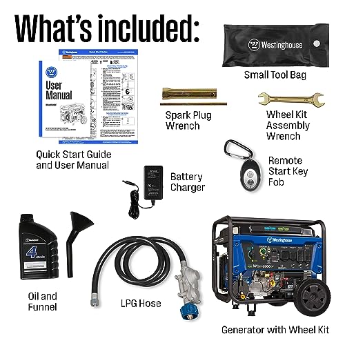 Westinghouse 12500 Watt Dual Fuel Home Backup Portable Generator, Remote Electric Start, Transfer Switch Ready, Gas and Propane Powered - style: 12500 Watts - Dual Fuel