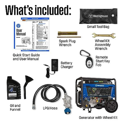Westinghouse 12500 Watt Dual Fuel Home Backup Portable Generator, Remote Electric Start, Transfer Switch Ready, Gas and Propane Powered - style: 12500 Watts - Dual Fuel