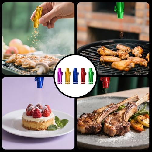 Portable 5-Pack Metal Spice Containers - Leakproof Camping Spice Kit for BBQ, Hiking, Backpacking | Food-Grade Bottles & Compact Travel Storage