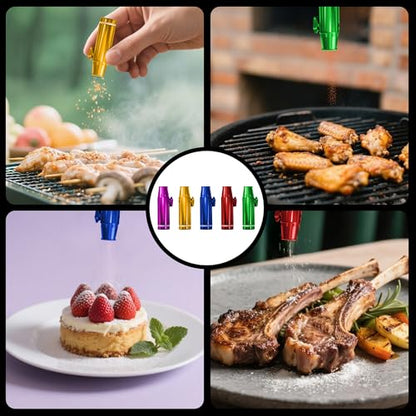 Portable 5-Pack Metal Spice Containers - Leakproof Camping Spice Kit for BBQ, Hiking, Backpacking | Food-Grade Bottles & Compact Travel Storage