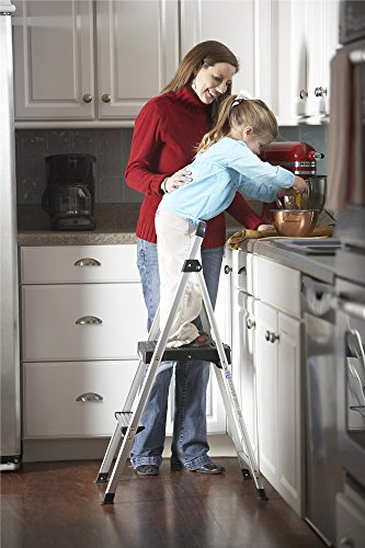 COSCO 2 Step Lite Solutions Folding Step Stool, Aluminum/Black - style: 2 Step