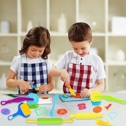 LCY WEDSHI Dough Tool Set, 56 Pcs Dough Tools Sets for Kids Ages 4-8, Dough Accessories Includes Alphabet Numbers Shapes, Cutters Roller, Rolling Pins, Safety Scissors, Plastic Knife - style: 56pcs