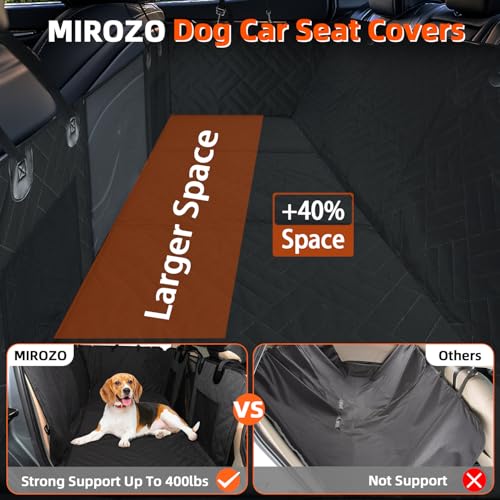 MIROZO Back Seat Extender for Dogs,Dog Car Seat Cover for Pets,Seat Covers for Back Seat,600D Heavy Duty Seat Cover for Dogs,Durable Car Seat Protector Sedan SUV Trucks,3 fold Boar Bottom - size: 3-fold For Full Size Truck / Full Size SUV