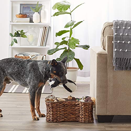 Bone Dry Pet Storage Collection, Bone Shape Hyacinth Toy Basket, Dark Brown, Small - color: Dark Brown, size: Small