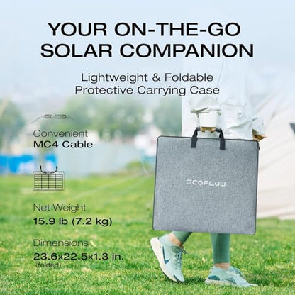 EF ECOFLOW Solar Generator DELTA 2 Max 2048Wh with 220W Solar Panel, LiFePO4 Battery Portable Power Station, Up to 3400W AC Output, AC + Solar Fast Dual Charging 0-100% in 1 Hr For Outdoor Camping RV - style: DELTA 2 Max+220W Solar Panel