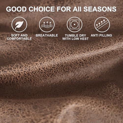 ANARACHON Leather Look RV Dinette Cushion Covers, Stretch Camper Cushion Slipcovers for Travel Trailer Couch RV Booth Seat(2 Backrest Cover & 2 Bench Cover,06 Brown) - color: Saddle Brown, size: 2 Sets