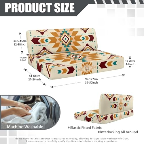 NDISTIN Native American Navajo RV Dinette Cushion Covers 2 Sets Comfortable Camper Couch Cushion Covers Stretchable Dinette Rv Seat Covers Dinette Booth Cushions for RV Camper Sofa - color: Native American Navajo