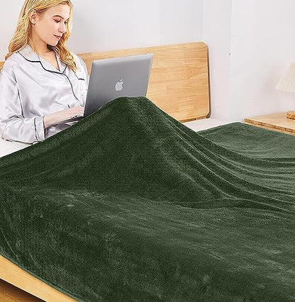 Polar Fleece Blankets Travel Size for The Bed Extra Soft Brush Fabric Super Warm Sofa Blanket 50" x 61"(Green Travel) - color: Green, size: Travel (50-Inch-by-61-Inch)