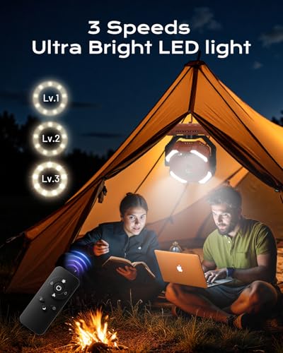 Misting Fan, Portable Camping Fans with 9oz Water Tank, 24000mAh Rechargeable Fan with 4 Speed, Battery Powered Fans with 120H Cooling, Last 5H Mist, 2 Mist Modes, Light, Outsides/Summer Essential - color: Orange