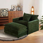 SoarFlash Chenille Sectional Sofa, Comfy Modular Single Sofa with Ottoman, Modern Recliner Deep Seat Sofa Set for Living Room,Green - color: Green, size: 1 Seat+1 Ottoman