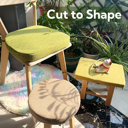 SINCERE Custom Chair Cushions Pads Indoor Outdoor, High Density Foam Back Pillow with Ties for Dining Room Kitchen, Non-Slip Waterproof Patio Furniture Deep Seating Pad, Fade-resistant Removable Cover - color: Custom Chair Pads