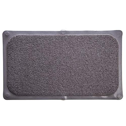 BINO | Loofah Non-Slip Bath Mat for Tub - Grey | Spa-Inspired Comfort, Quick-Drying, Secure Suction Cups | Exfoliating Shower Mat for a Luxurious and Safe Bathing Experience - color: Grey