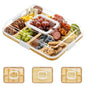 SpaceAid Charcuterie Board with Clear Lid, Portable Travel Cheese Cutting Boards for Picnic Accessories, Bamboo Serving Tray with Lids, House Warming Gifts, White Handles, 8 Compartments - color: White Handles, 8 Compartment