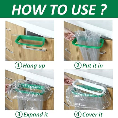 VinBee 5 PCS Portable Trash Bag Holder Hanging Trash Garbage Bag Holder Hanging Kitchen Cupboard Door Back Style Stand Trashes Garbage Bags Storage Rack for Kitchen Cupboard