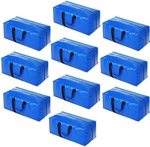 10 Pack Heavy Duty Extra Large Moving Bags Storage Tote - Strong Handles& Backpack Straps - Space Saving Storage Bags Alternative to Moving Boxes and Bins,Compatible with Ikea Frakta Cart, Blue - color: Blue, size: 10 Pack