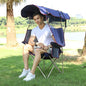 Camping Chair with Canopy - Beach Chair with Shade for Outdoor Use, Adjustable Sunshade, Cup Holder, Side Pockets - Heavy Duty Folding Chair Supports 330 lbs (Navy) - color: Navy